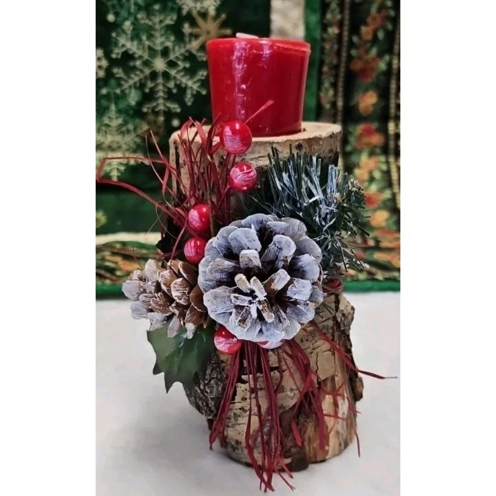 Homemade Tree With Two Candle Holders
